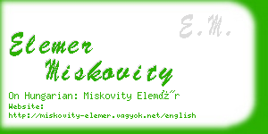 elemer miskovity business card